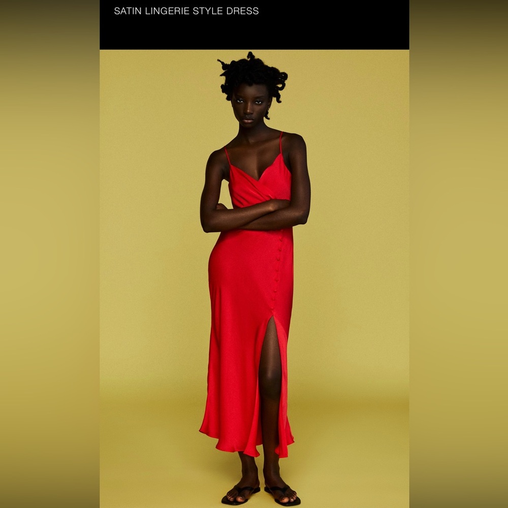 Zara Satin lingerie style dress